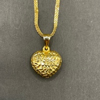 Ladies 18ct Yellow Gold Fancy Link & Heart Pendant Necklace