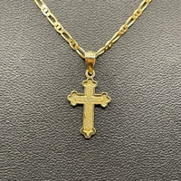 Unisex 9ct Yellow Gold Anchor Link Necklace & Cross Pendant