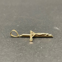 Unisex 9ct Yellow Gold Crucifix Cross Pendant