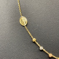 Ladies 18ct Yellow Gold Rada Link Necklace With Religious Charms