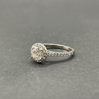 Ladies 18ct White Gold Diamond Halo Engagement Ring