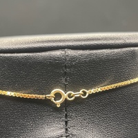 Unisex 14ct Yellow Gold Box Link Chain & Crucifix Pendant