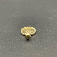 Unisex 14ct Yellow Gold Oval Religious Pendant