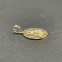 Unisex 14ct Yellow Gold Round Religious Pendant