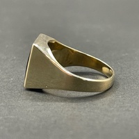 Men's 9ct Yellow Gold Black Onyx Gemstone Ring