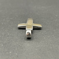 Mens 18ct Two Tone Gold Cross Pendant