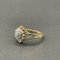 Ladies 9ct Yellow Gold Diamond Cluster Ring
