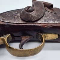 Antique 19th Century Percussion Pistol Curved Grip Uncertified