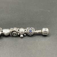 Ladies 925 Sterling Silver Pandora Snake Link Charm Bracelet