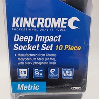 Kincrome Deep Impact Socket Set 10pc Metric K2082 10-24mm Sockets