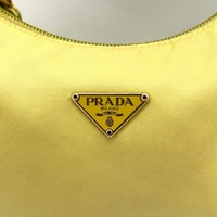 Prada Tessuto Mini Nylon Sport Hobo Bag MV515 Yellow Authentic Purse