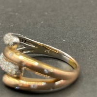 Ladies 9ct Two Tone Gold Diamond Ring