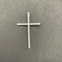 Unisex 18ct White Gold Diamond Cross Pendant