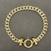 Large View Mens 9ct Yellow Gold Curb Link Bracelet