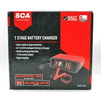 SCA 7 Stage Smart Battery Charger 6V/12V/24V 10A Automatic Maintainer
