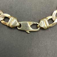 Large View Mens 9ct Yellow Gold Curb Link Bracelet