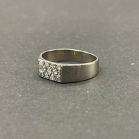 Mens 9ct White Gold Diamond Ring