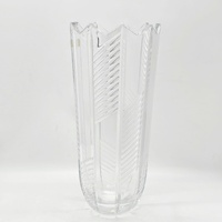 Bohemia Crystal Glass Vase Czech Republic Clear Cut Glass Elegant Decor