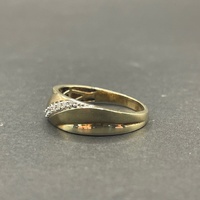 Mens 9ct Yellow Gold Diamond Ring