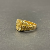 Mens 21ct Yellow Gold Dragon Ring