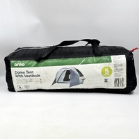 Large View Anko 5 Person Dome Tent with Vestibule 1.6m High Removable Fly Sheet