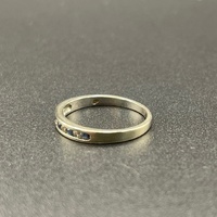 Ladies 9ct White Gold Natural Diamond and Sapphire Ring