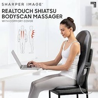 Large View Sharper Image Shiatsu Seat Topper 4 Node Massage with Heat and Vibration