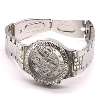 Large View Guess Moonlight Ladies Stainless Steel Silver Dial Watch GW0320L1