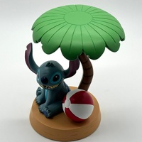 Large View Disney Lilo & Stitch Beach Lamp Palm Tree Bedside Light Collectible