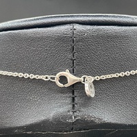 Ladies 925 Sterling Silver Belcher Link Chain & Round Pendant Necklace