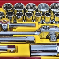 Sidchrome Proto 40Pc 1/2 Inch Drive Metric and A/F Socket Set 10-32mm