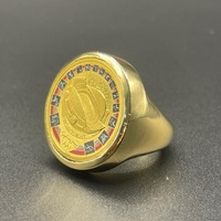 Mens 18ct Yellow Gold Ring 2000 Olympic Achievment $100 Coin Ring