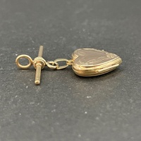 Ladies 9ct Yellow Gold Heart Locket Fob Pendant