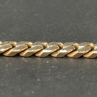 Mens 9ct Yellow Gold Diamond Cut Curb Link Bracelet