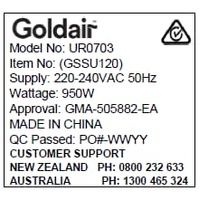 Goldair 8.8L Electric Urn Stainless Steel Hot Water Boiler GSSU120