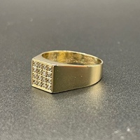 Mens 9ct Yellow Gold Natural Diamond Ring