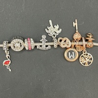 Ladies 925 Sterling Silver Snake Link Charm Bracelet