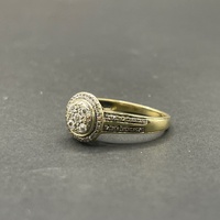 Ladies 9ct Yellow Gold Natural Diamond Cluster Ring
