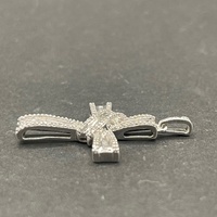 Ladies 925 Sterling Silver Natural Diamond Cross Pendant