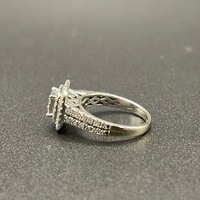 Ladies 14ct White Gold Natural Diamond Ring