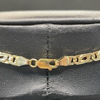 Unisex 9ct Yellow Gold Anchor/ Birdseye Link Necklace