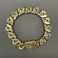 Mens 9ct Yellow Gold Diamond Cut Curb Link Bracelet