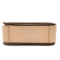 Mimco Jett Flapover Crossbody Pebbled Leather Shoulder Bag Almond