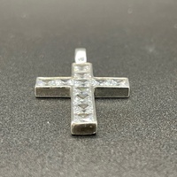 Ladies 925 Sterling Silver Cubic Zirconia Cross Pendant