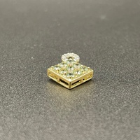 Ladies 10ct Yellow Gold Green Gemstone & Diamond Pendant