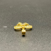 Ladies 18ct Yellow Gold Natural Diamond Bow Pendant