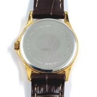 Citizen G002-S114306 Quartz Gold Tone Ladies Brown Leather Band Watch