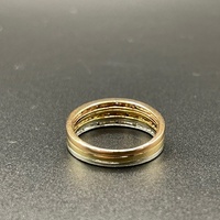 Ladies 9ct Three Tone Gold Natural Diamond Multi Row Ring