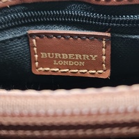 Burberry Haymarket Nova Check Coated Canvas Tote Bag with Brown Leather Trim