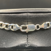 Mens 925 Sterling Silver Curb Link Necklace